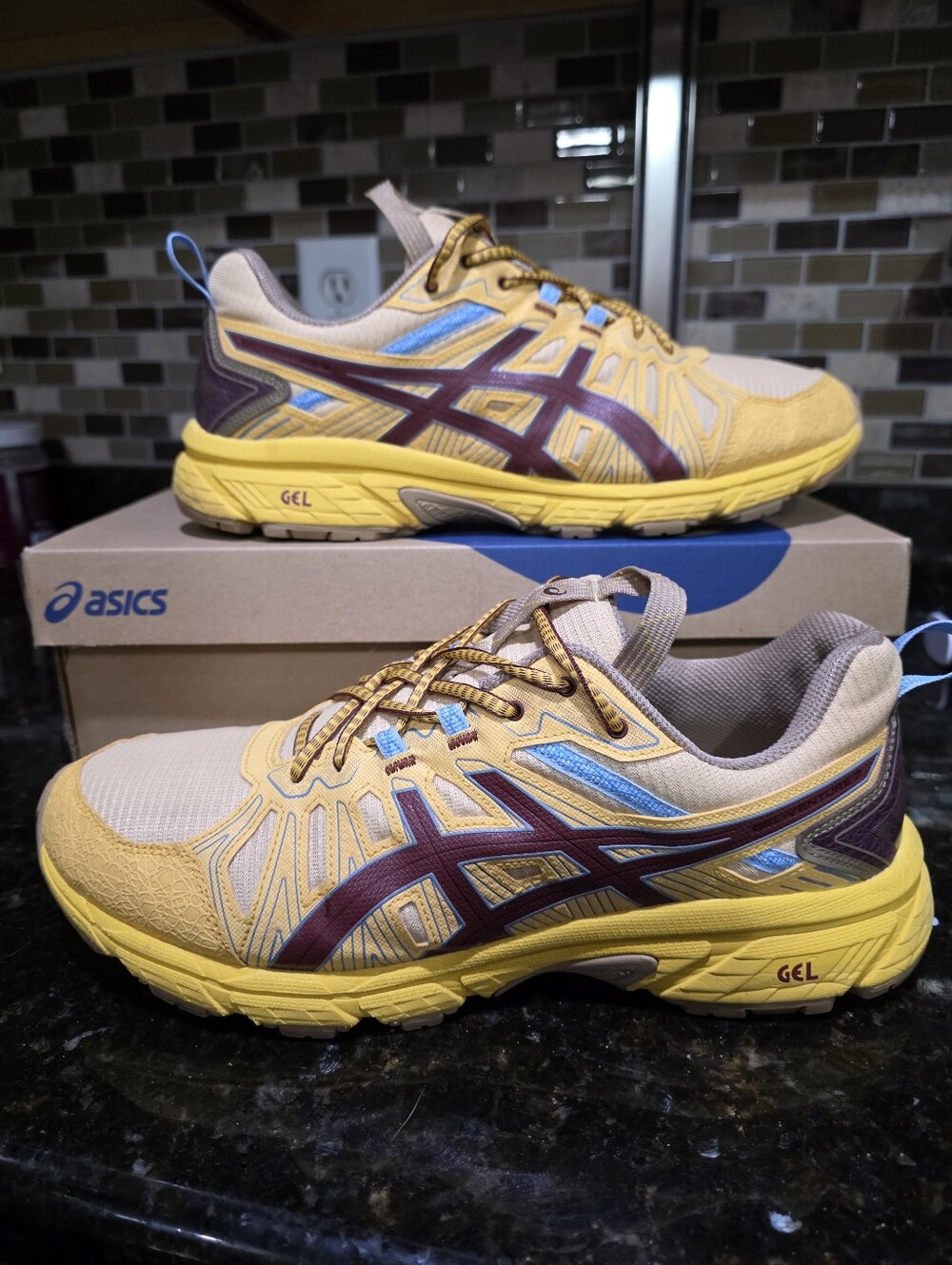 ASICS HN1-S Gel-Venture 7 ♤ 'Yellow/Brown' ♤ 1201A195 ♤ LIKE NEW ♤ Mens 12